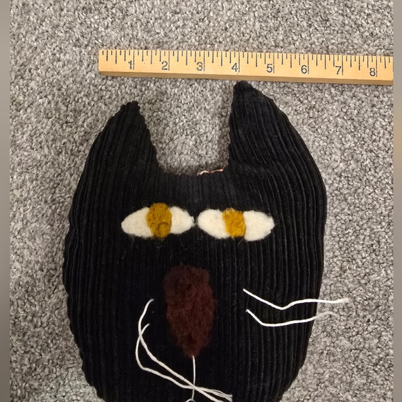 Handmade Primitive Cool Stuffed Cat Heat Great Fabric Details Home Decor Accent - Picture 4 of 5